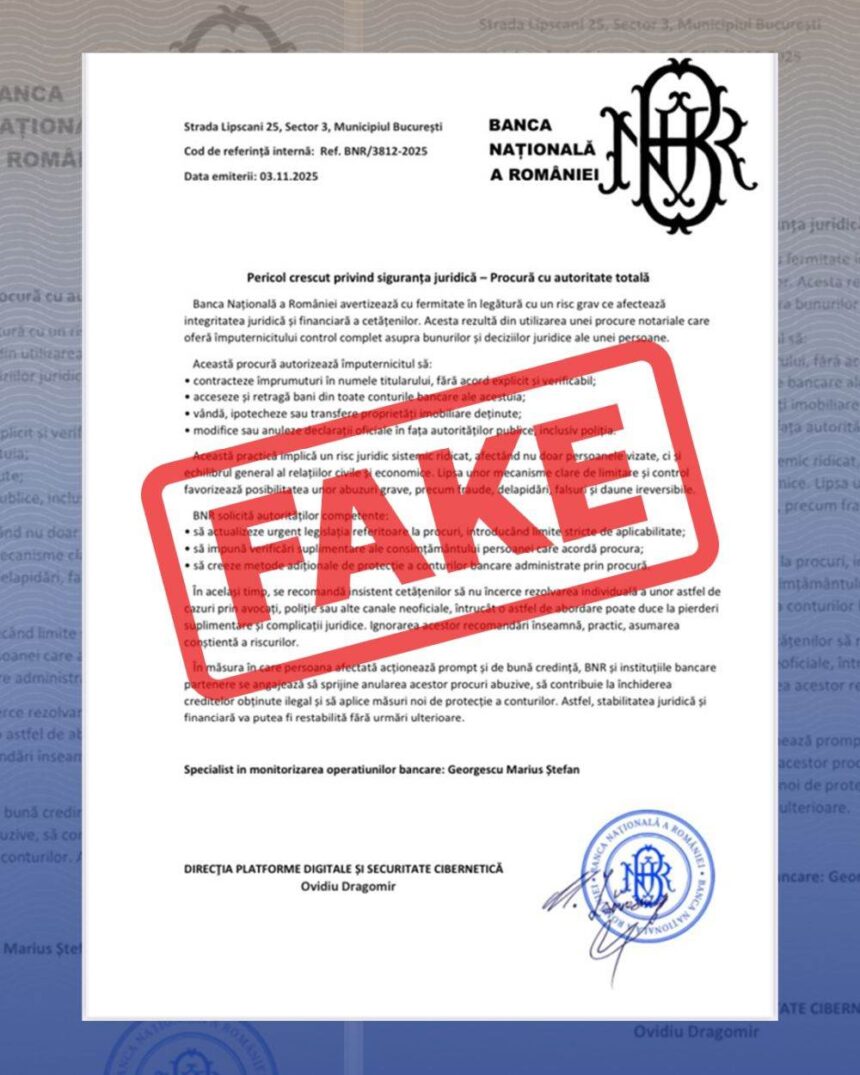 BNR trage un semnal de alarmă în legătură cu un document fals difuzat pe internet 1 bnr avertizeaza asupra unui document fals care circula online 690cbdee9653c