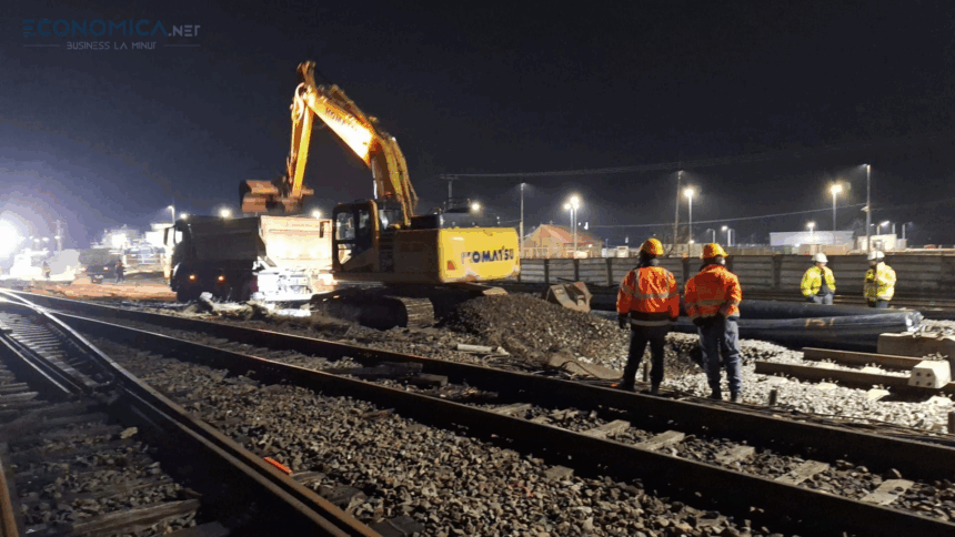 Proiectul feroviar Cluj – Oradea – Granița cu Ungaria: lucrări în ritm alert pe șantier 1 calea ferata cluj oradea frontiera ungaria lotul unde constructorul anunta ca se lucreaza non stop foto 697b4ad5cfcea