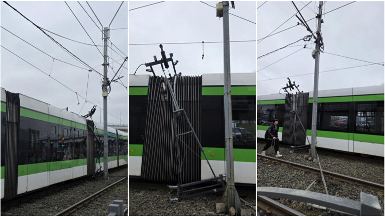 video incident in capitala linia de tramvai 41 complet blocata din cauza unei defectiuni la reteaua electrica 697cc936105ff